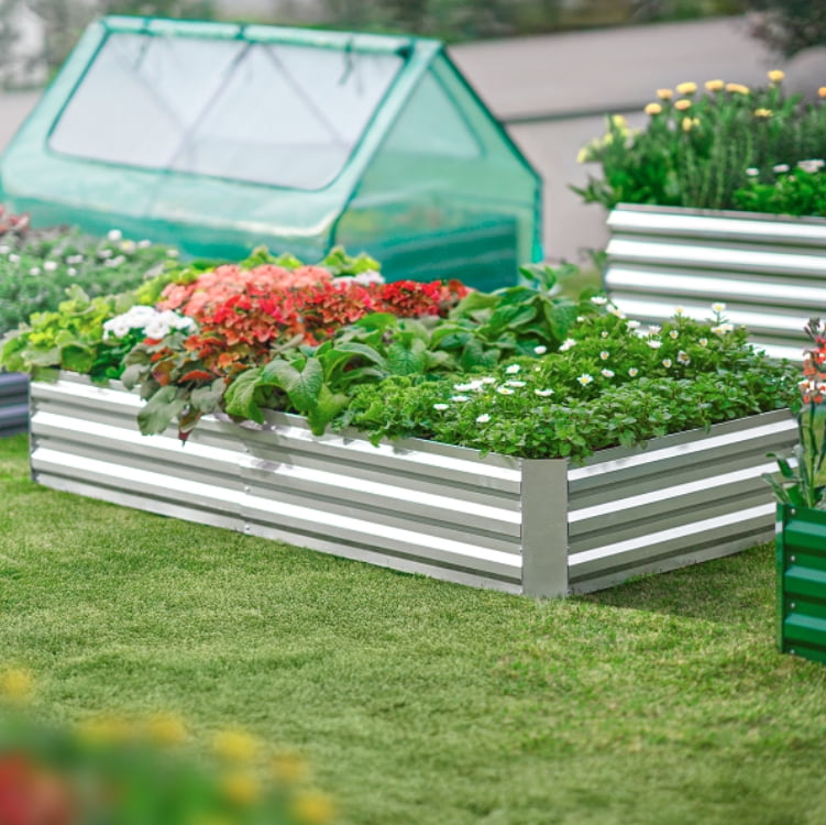 Galvanized Raised Garden Bed with Cover