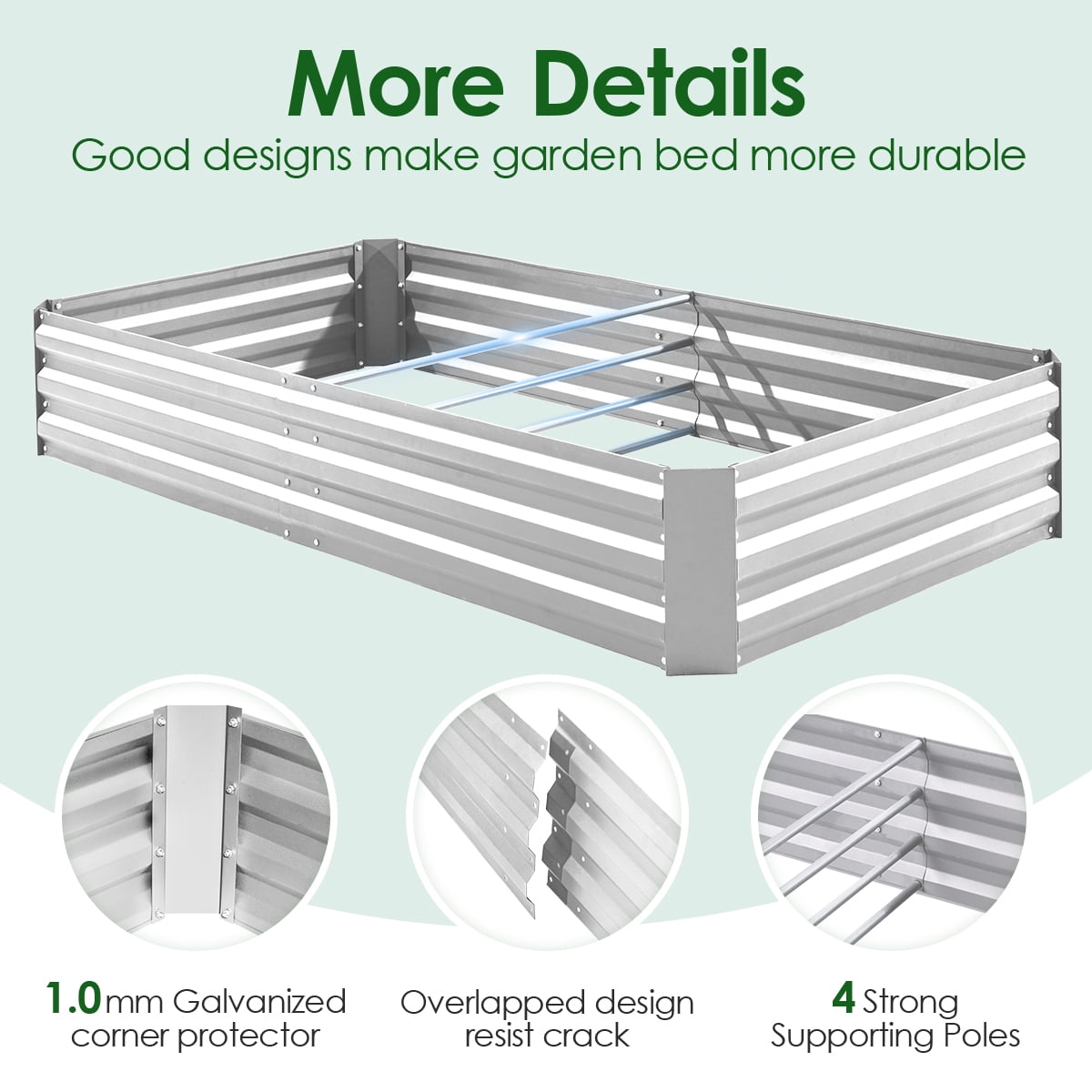 Galvanized Raised Garden Bed with Cover
