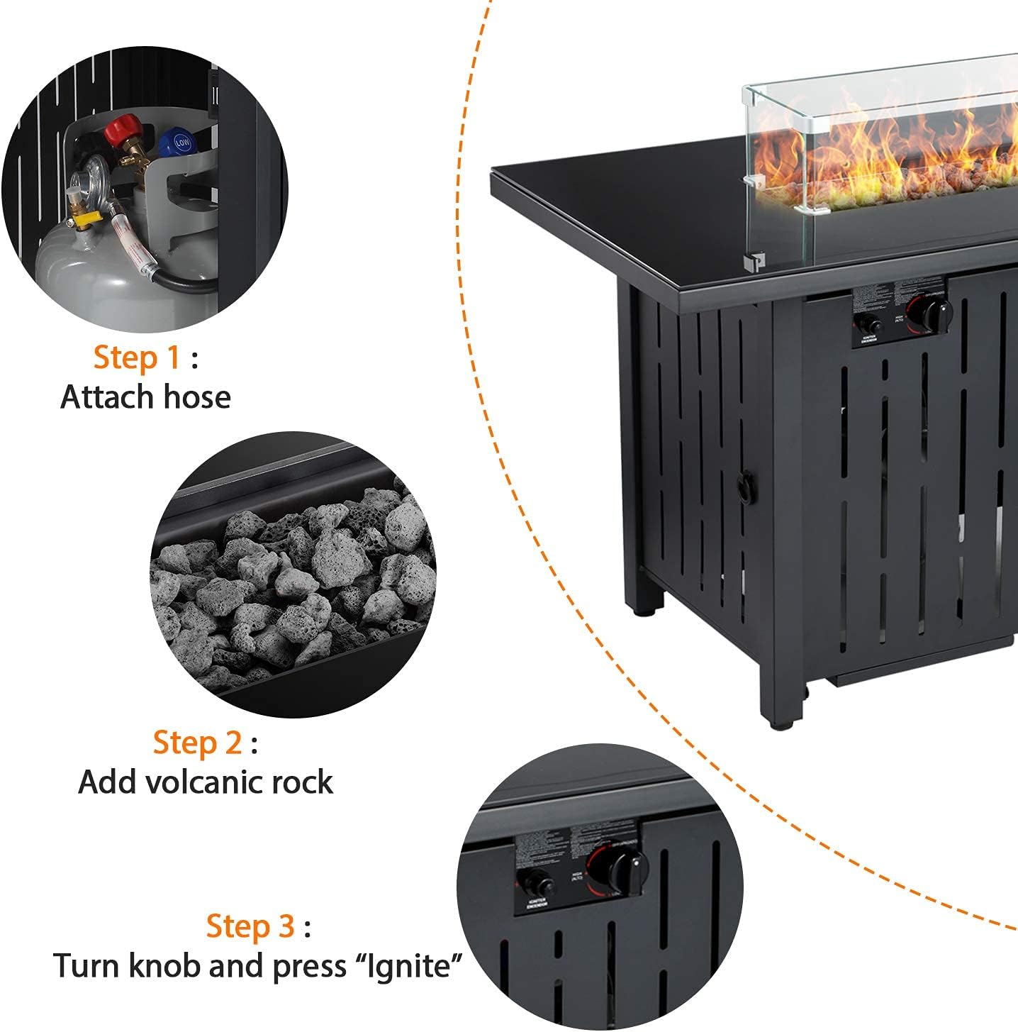 Propane Gas Fire Pit Table