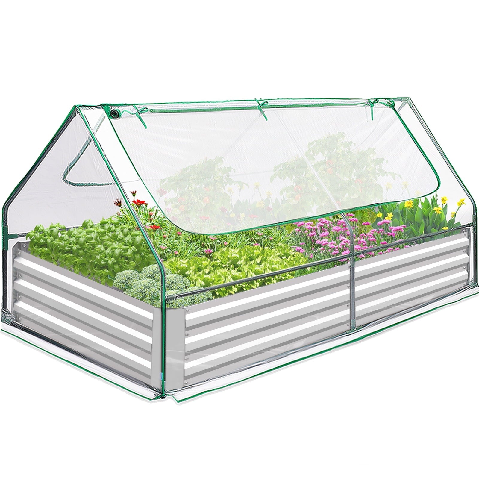 Galvanized Raised Garden Bed with Cover