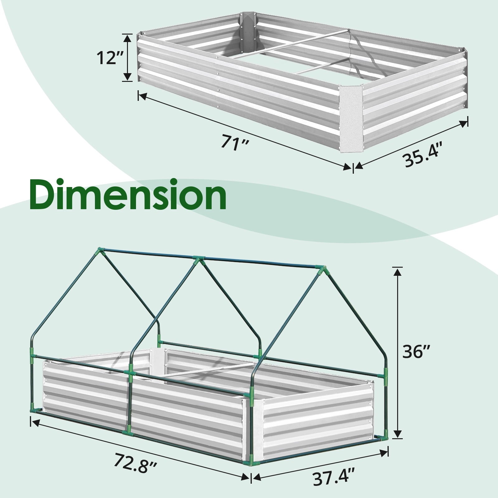 Galvanized Raised Garden Bed with Cover