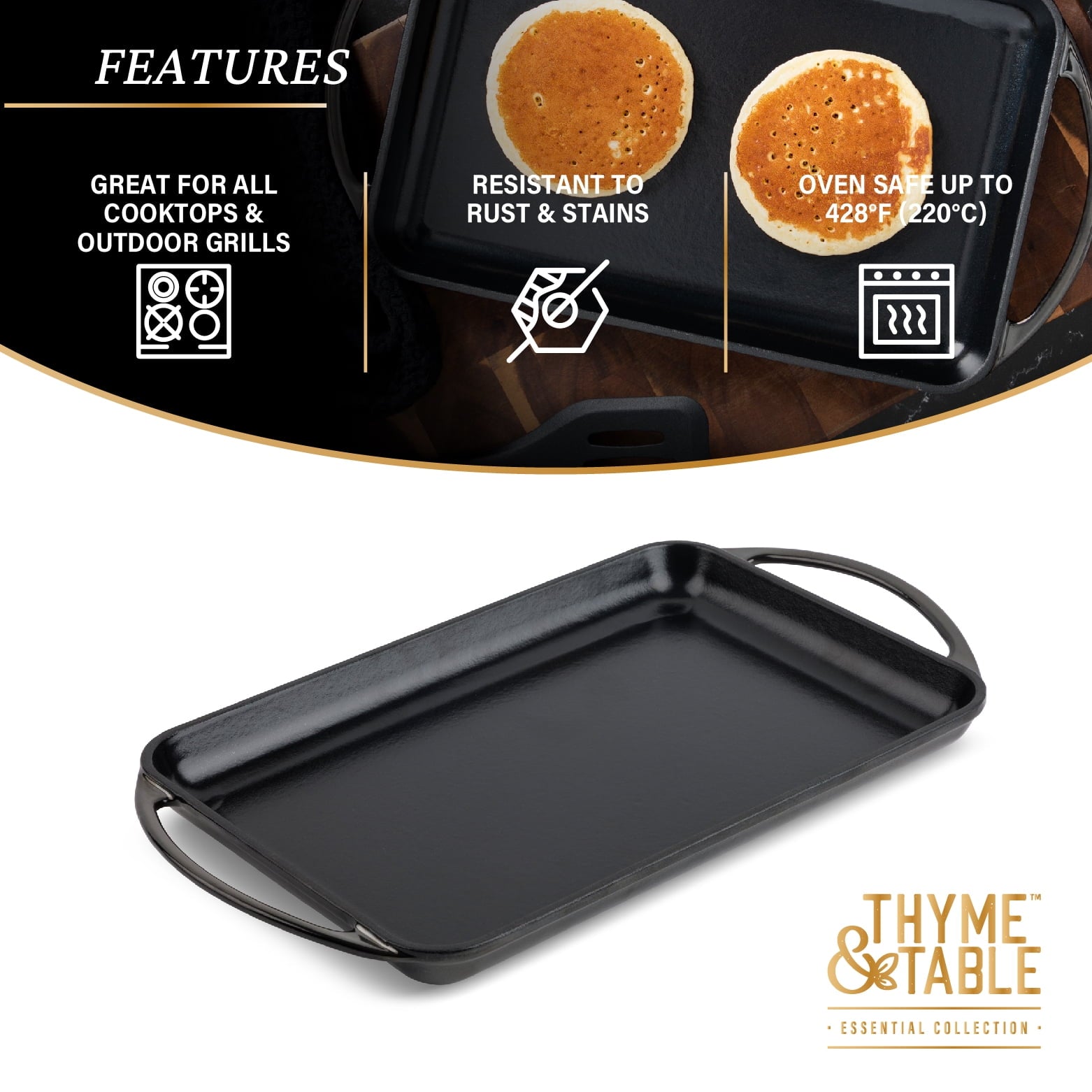 Non-Stick Cast Iron BBQ Griddle