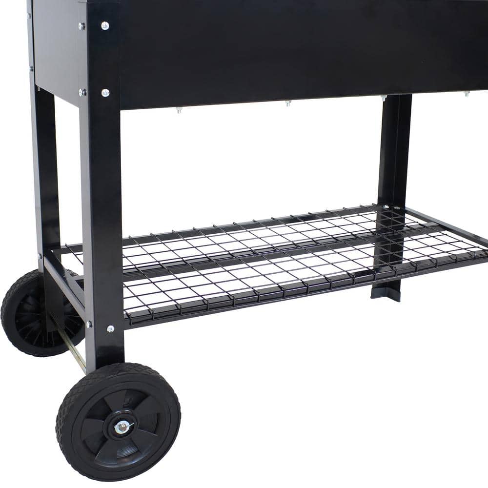 Galvanized Raised Garden Bed Cart