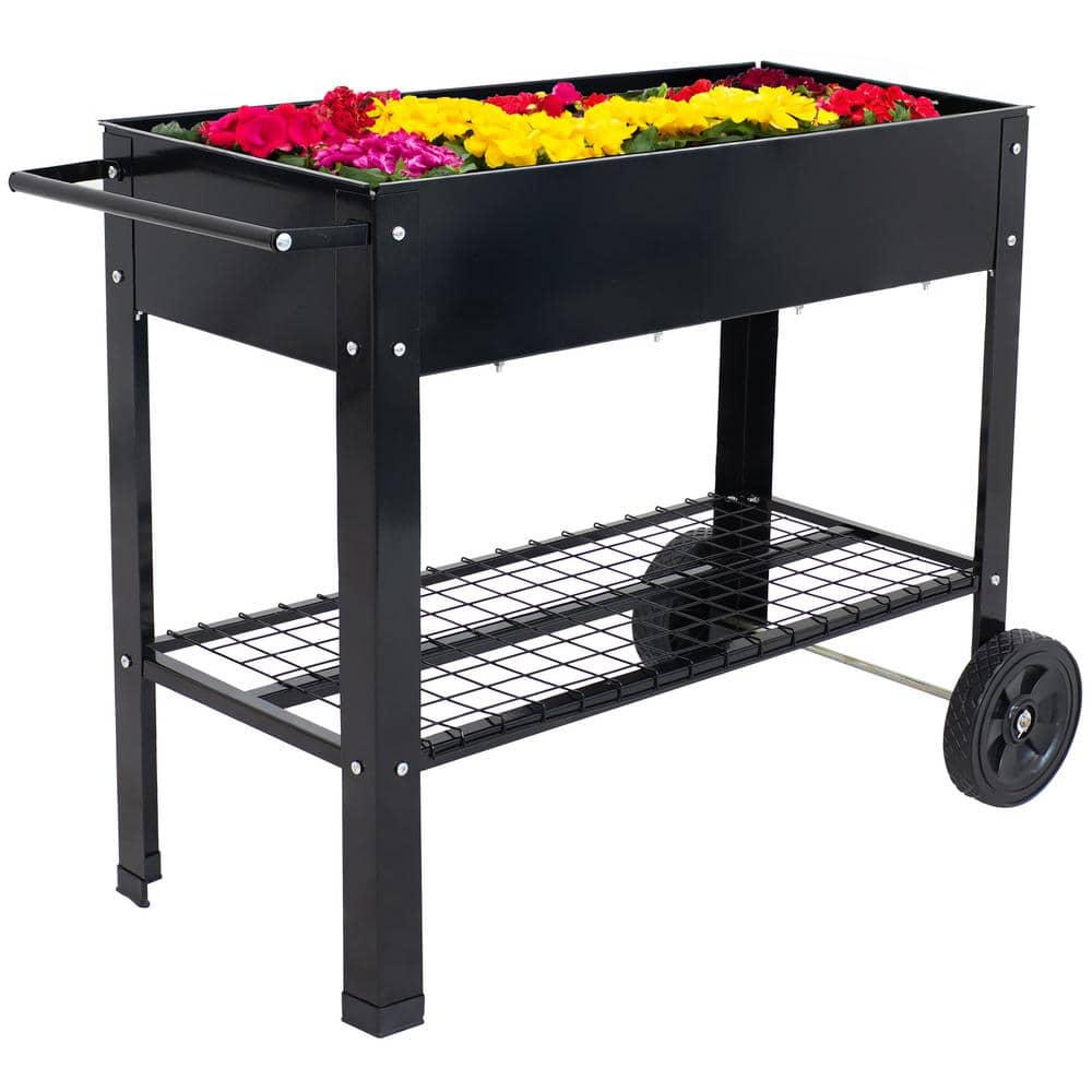 Galvanized Raised Garden Bed Cart