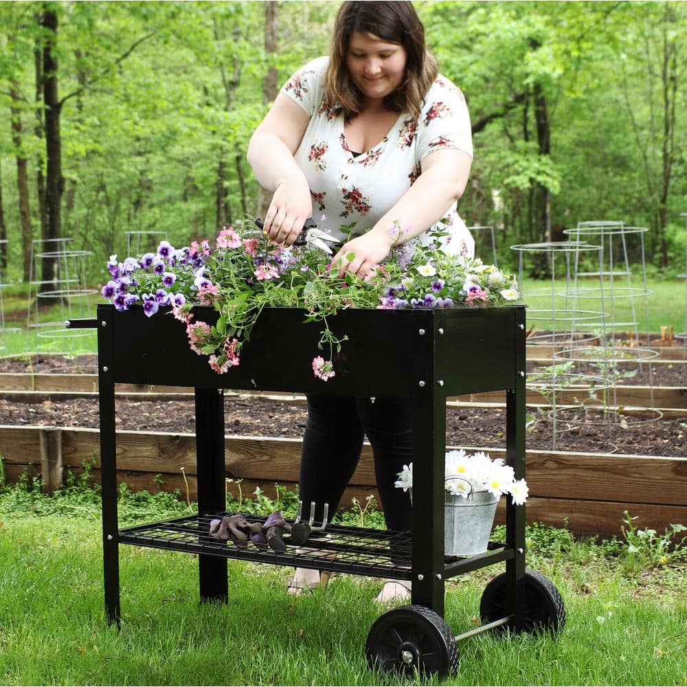 Galvanized Raised Garden Bed Cart