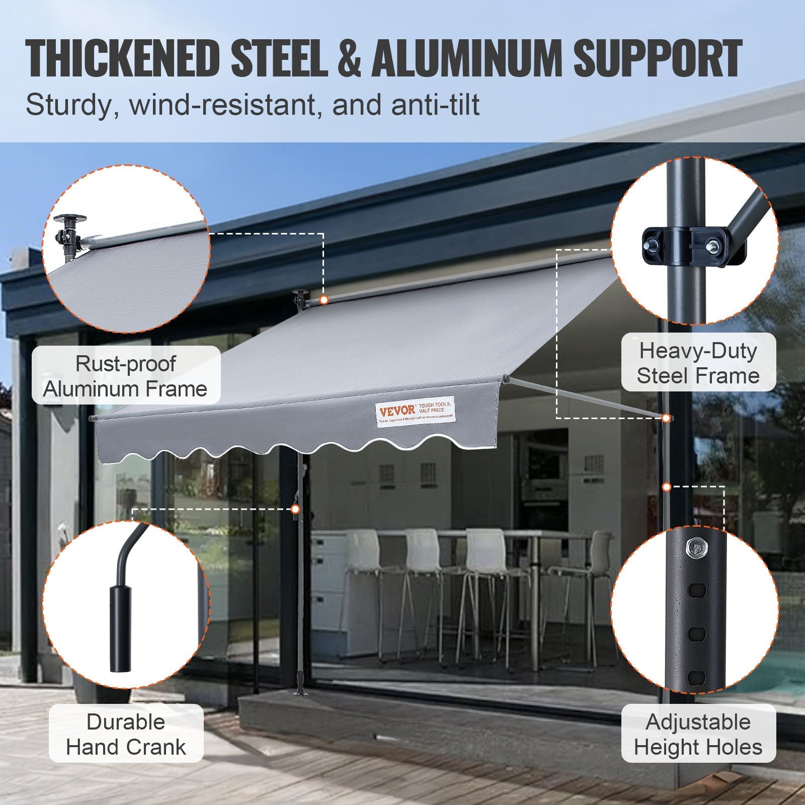 Retractable Patio Awning Sunshade