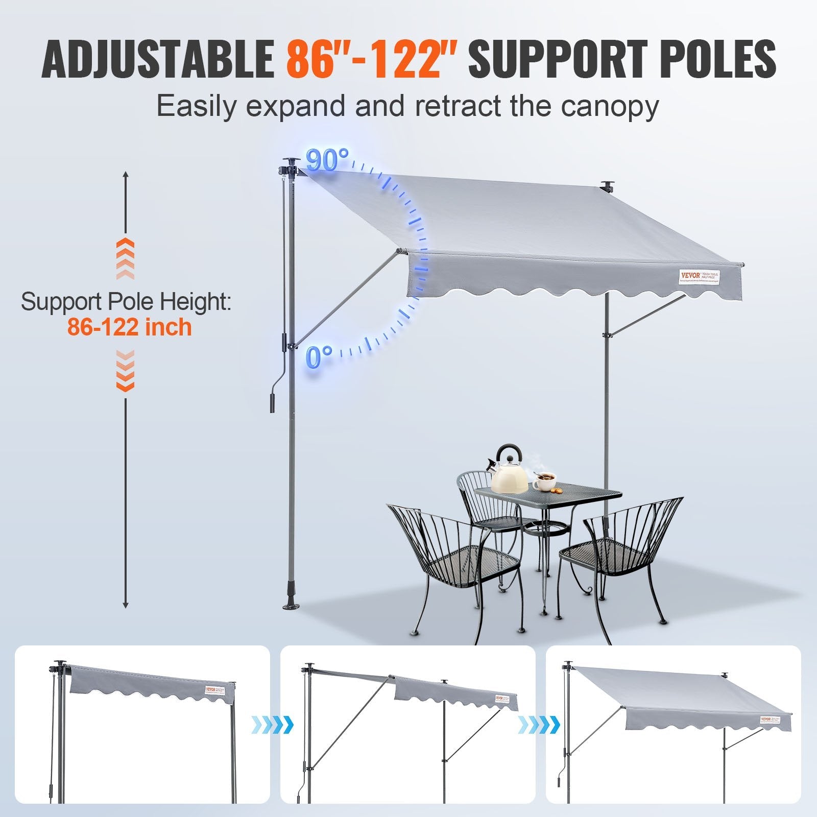 Retractable Patio Awning Sunshade