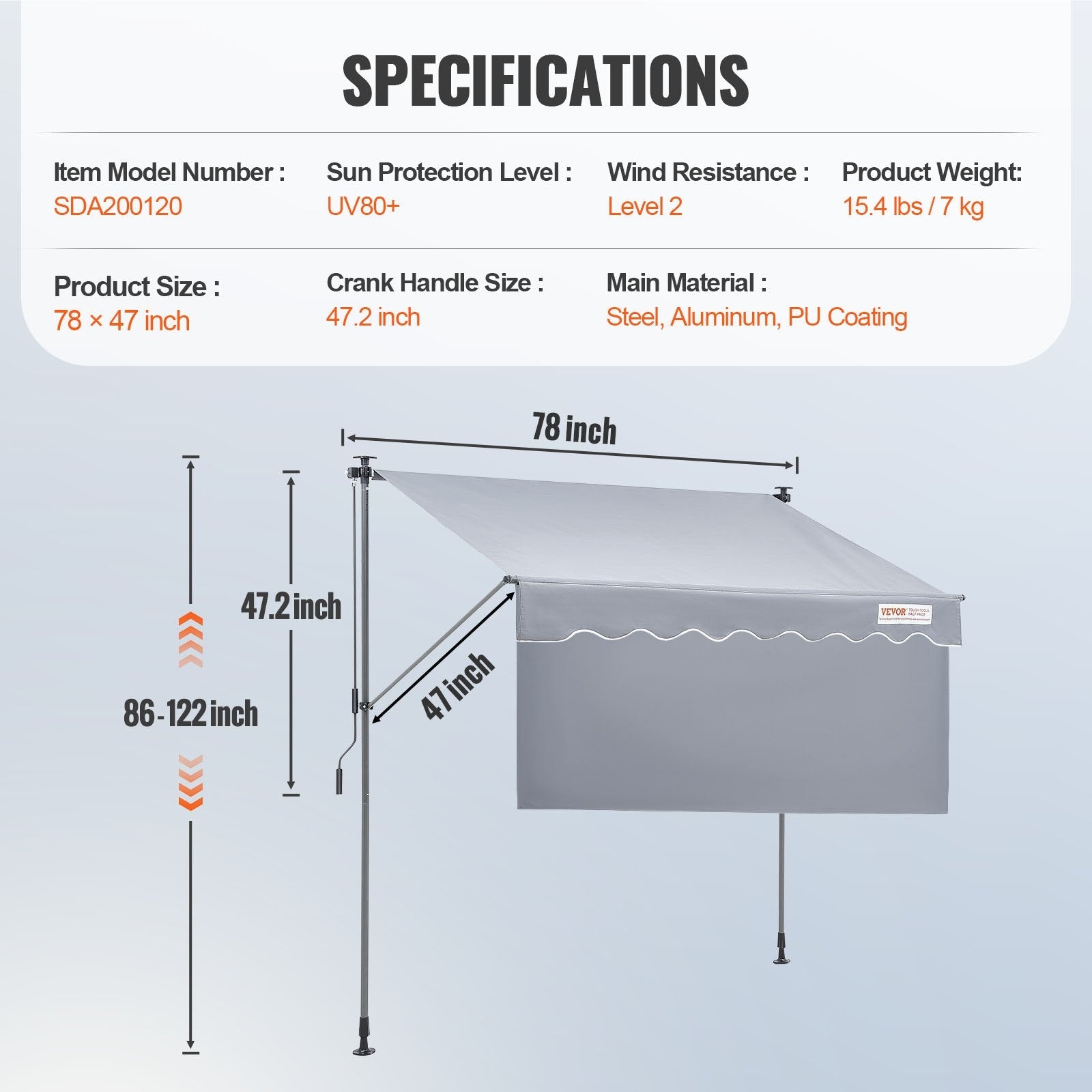 Retractable Patio Awning Sunshade